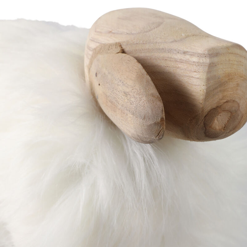 12" Faux Fur Sheep, White/natural image number 4
