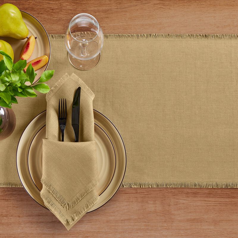 Linen Dinner Napkins - Fringe