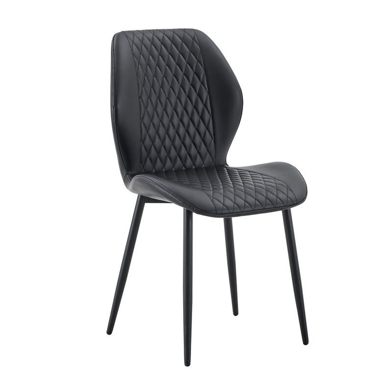 Whisen 4-Pack PU Leather Dining Chairs with Metal Legs, Light Luxury Upholstered Accent Chairs for Dining Room, Office, Study image number 8