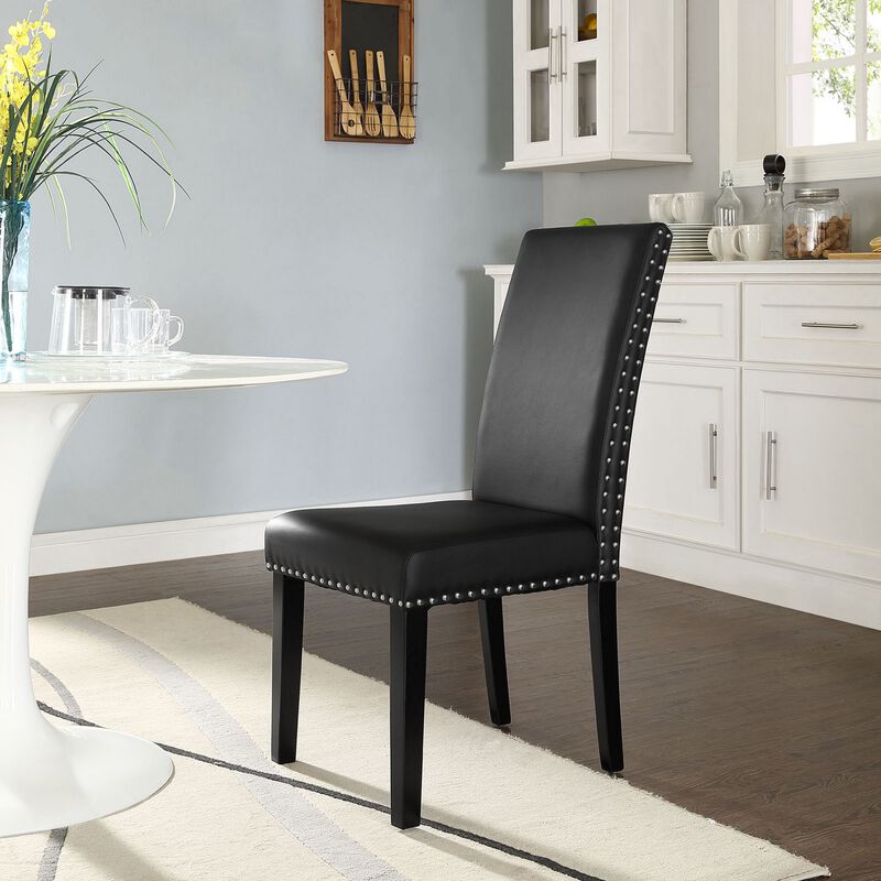 Parcel Dining Vinyl Side Chair-Benzara image number 3