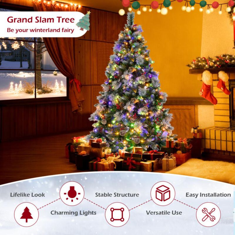 Hivvago 6 Feet Pre-Lit Artificial Christmas Tree with 350 LED Lights