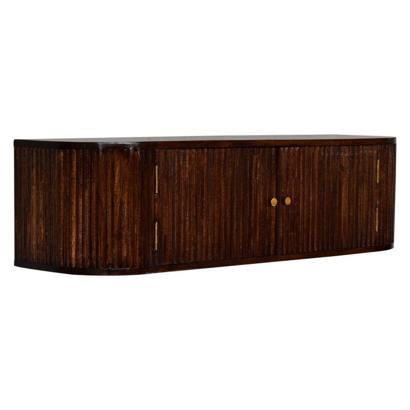 Artisan Furniture Solid Wood Chunky Chestnut Wall Mounted Console , Brown image number 3