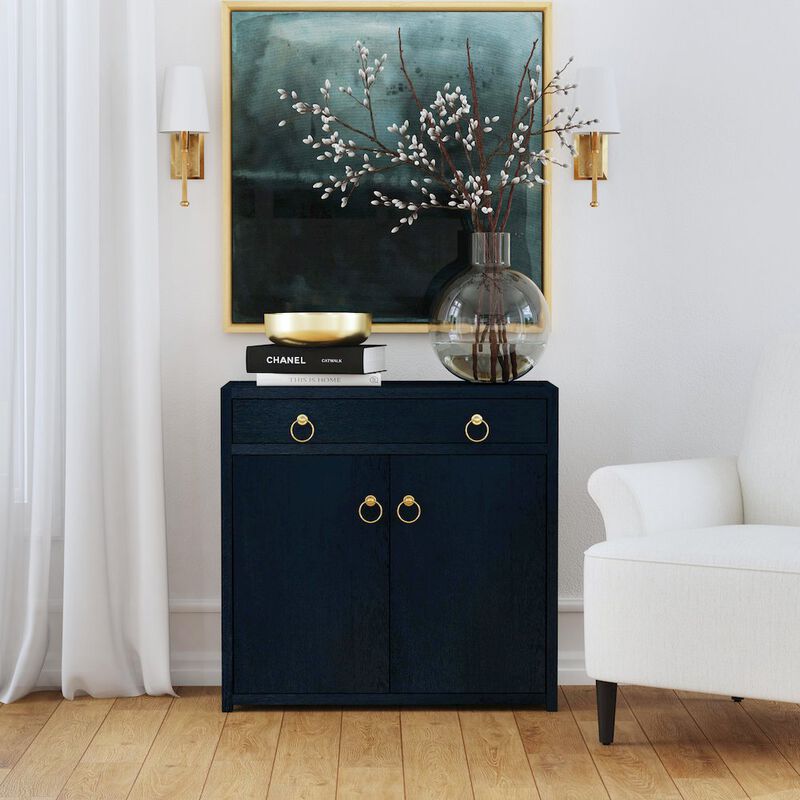 Butler Specialty Lark 2 Door Cabinet with Storage, Navy Blue