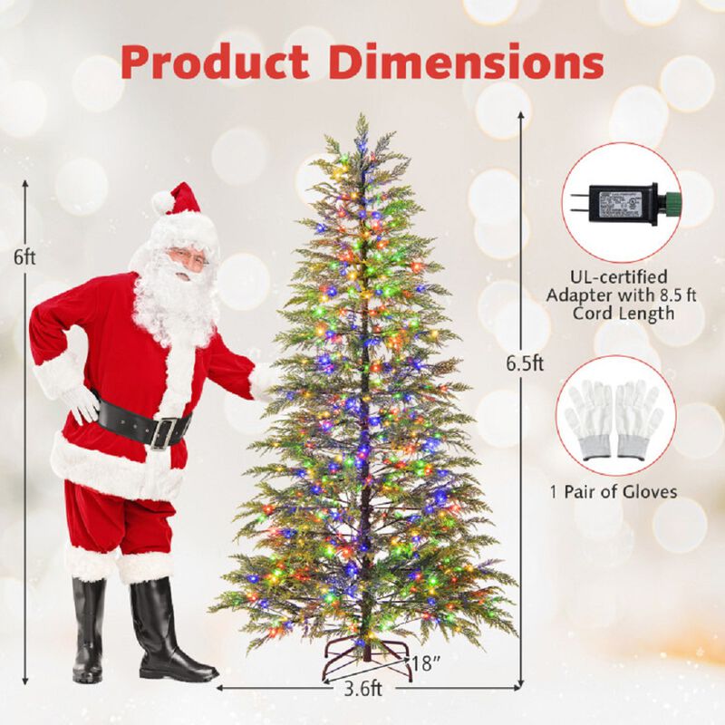 Holiday Artificial Christmas Tree with Colorful LED Lights and Branch Tips image number 2
