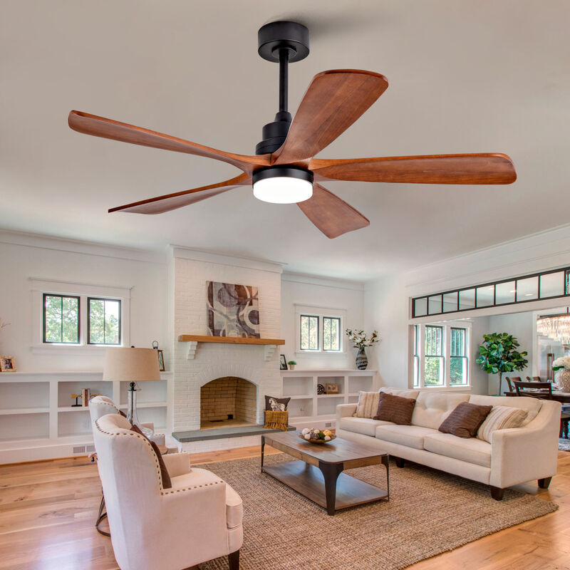ELEMENT ACE Modern 52 Inch Outdoor Ceiling Fan with Integrated LED Light and Silent DC Motor image number 1