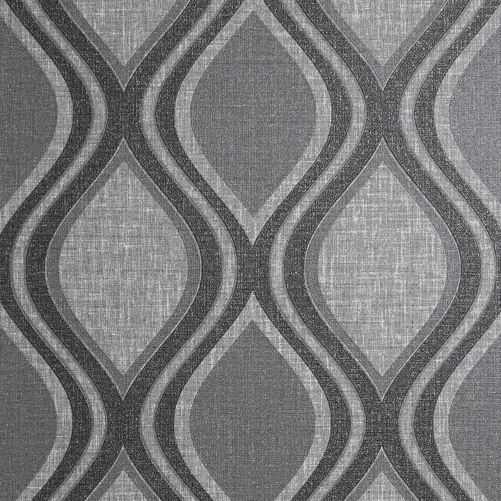 Ignatius Charcoal Ogee Wallpaper (Set of 2)