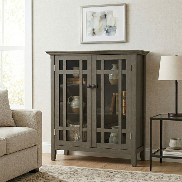 Bedford SOLID WOOD 39 inch Wide Transitional Medium Storage Cabinet in Farmhouse Grey