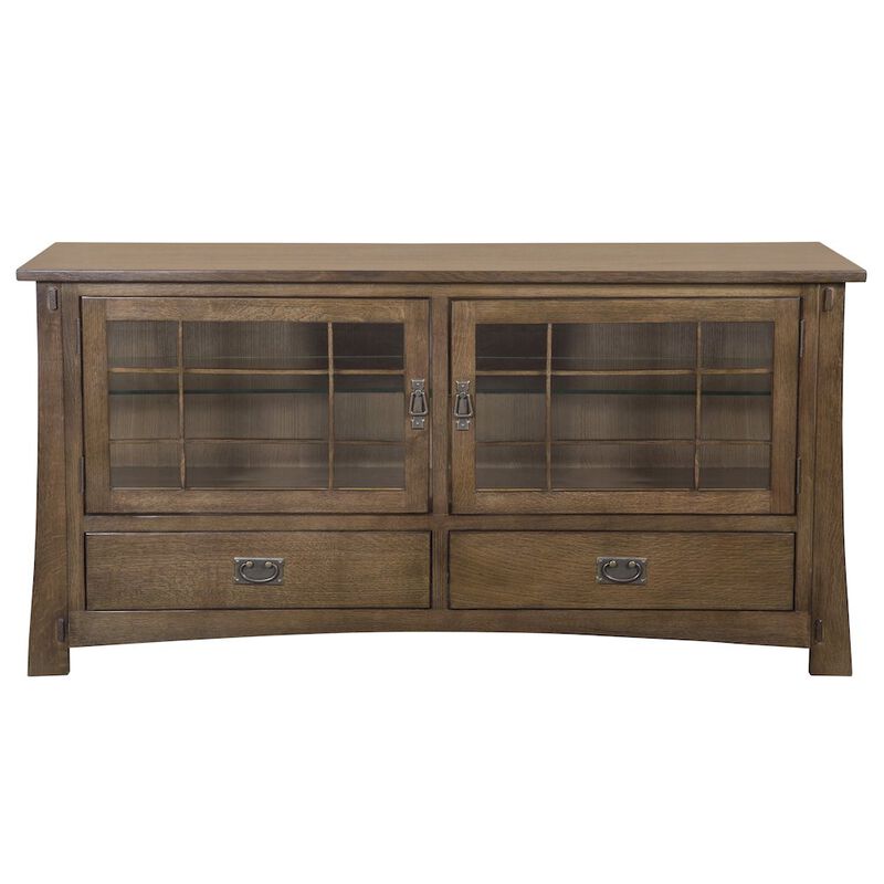 Crafters and Weavers Mission Quarter Sawn Oak 60 TV Stand - Walnut