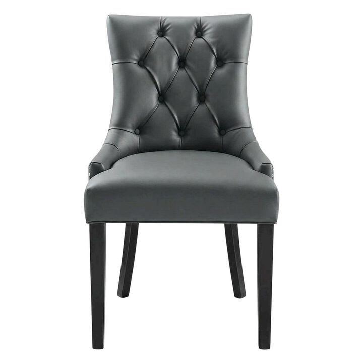 Tufted Vegan Leather Upholstered Dining Chair for Dining Room, Tan