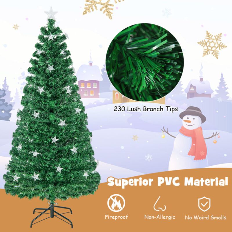 Hivvago Prelit Fiber Optic Christmas Tree with Warm White Lights