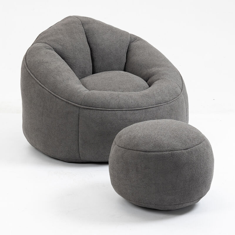 Merax Bean Bag Sofa Accent Chair with Footrest