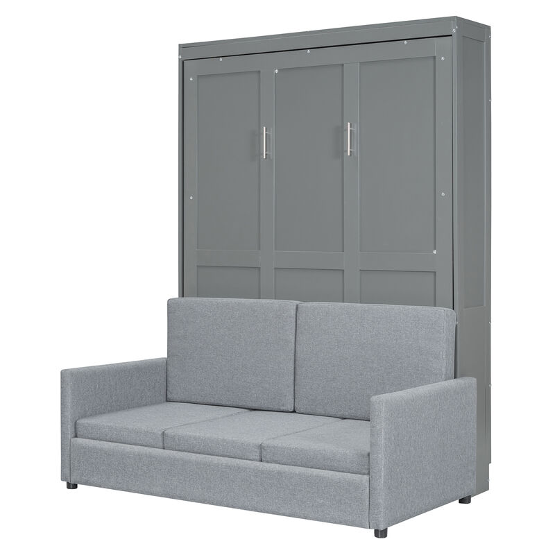 Whisen Clever Design Full Size Murphy Bed, Folded into a Sofa with Cushion