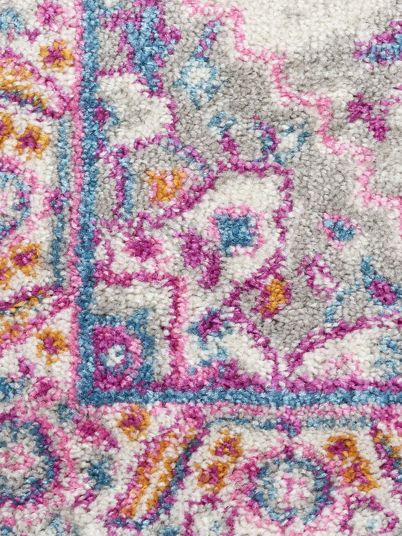 Passion PSN20 Light Gray/Pink 2'2" x 7'6" Rug image number 5