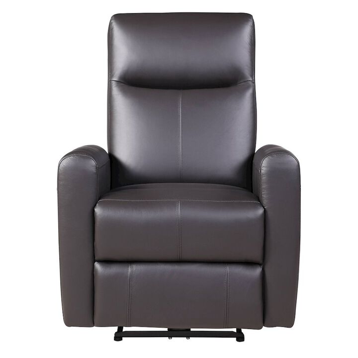 Plethoria Home Brown Power Recliner with Square Armrest