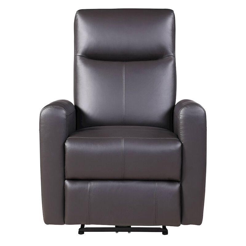 Plethoria Home Brown Power Recliner with Square Armrest