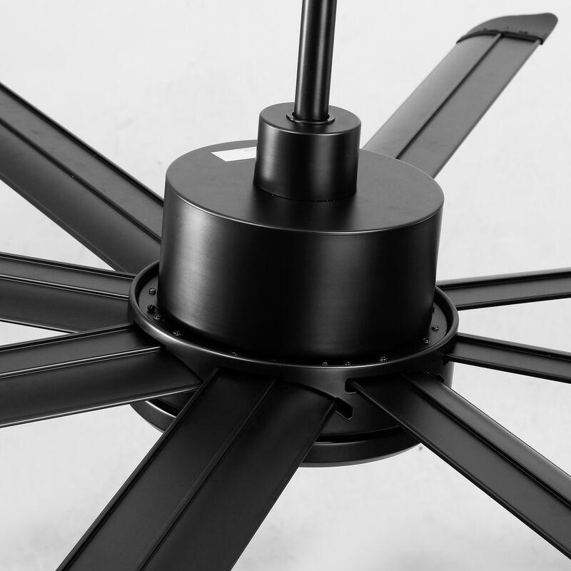 84" Industrial Black Reversible 8 Aluminum Fan Blades Large Ceiling Fan with Remote for Garage, Warehouse, Porch, Living Room image number 7