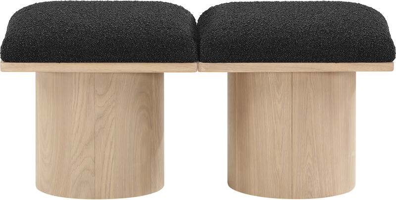 Meridian Furniture Pavilion Black Boucle Fabric Bench