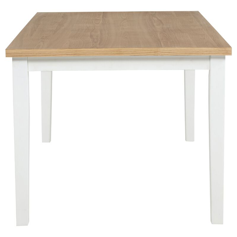 Andy Dining Table, Light Ash Brown and White Wood, 66 Inch Rectangular image number 4