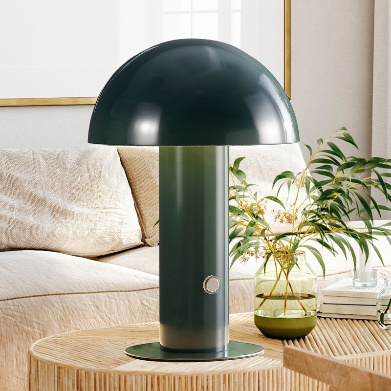 Boletus Contemporary Bohemian Rechargeablecordless Iron Integrated LED Mushroom Table Lamp