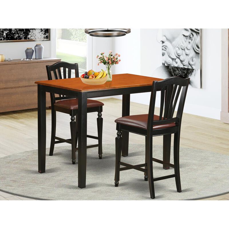 3 Pc pub Table set - Dining Table and 2 counter height stool.