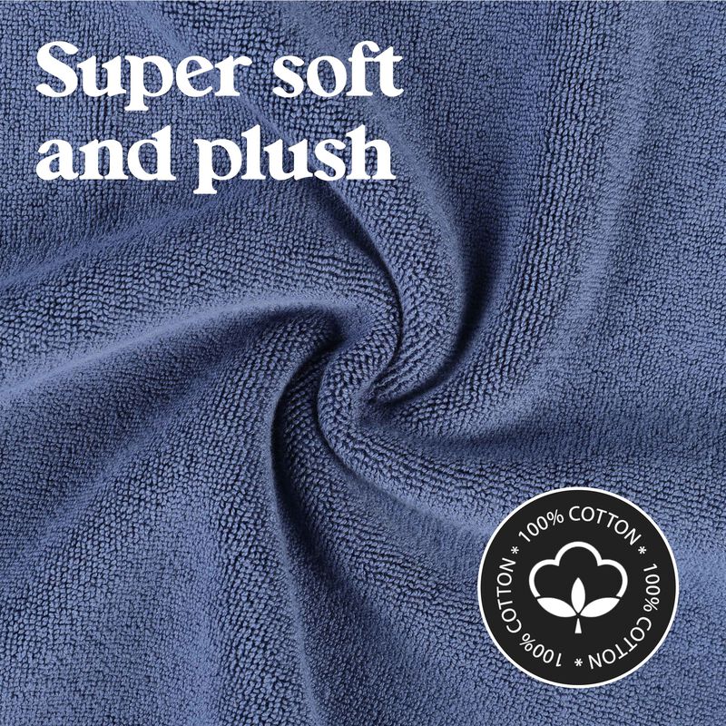 Modern Absorbent Cotton Bath Mat Set of 2 with Washable Fabric image number 3