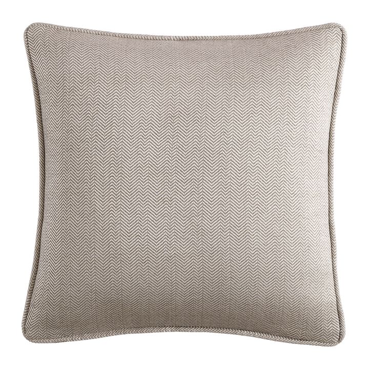 Chenille Herringbone Sand Euro Sham