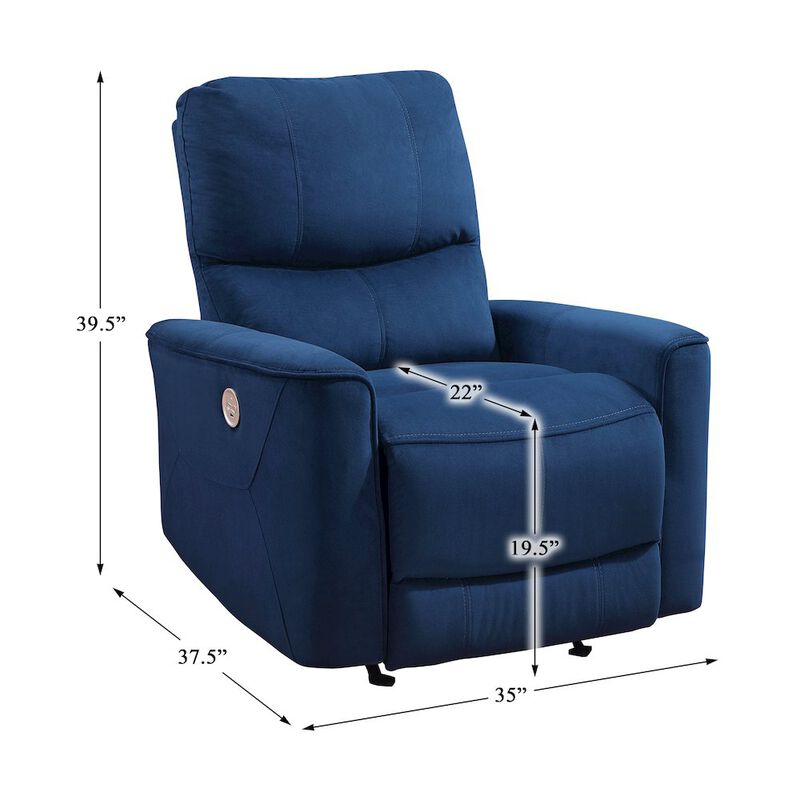 Lexicon Artem Velvet Power Rocker Reclining Chair