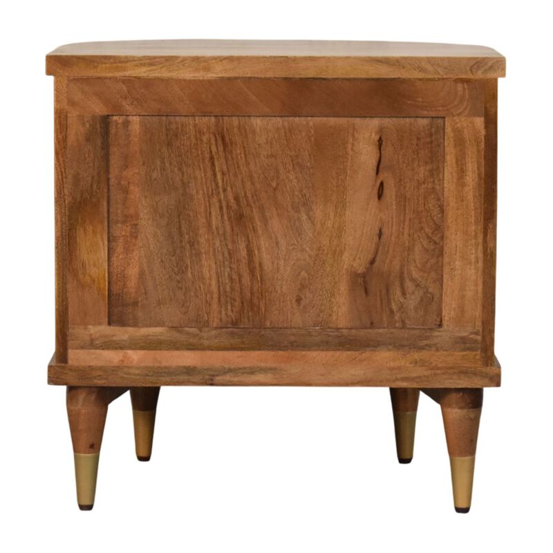 Artisan Furniture Solid Wood Curved 2 Drawer Bedside, Brown image number 7