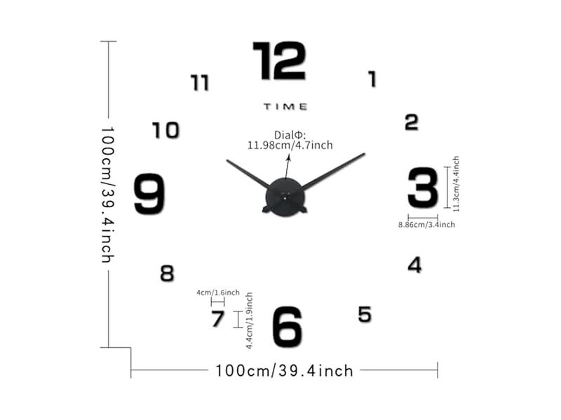 DIY Mirror Reloj Digital Pared Black Wall Clock Modern Living Room Decor image number 2