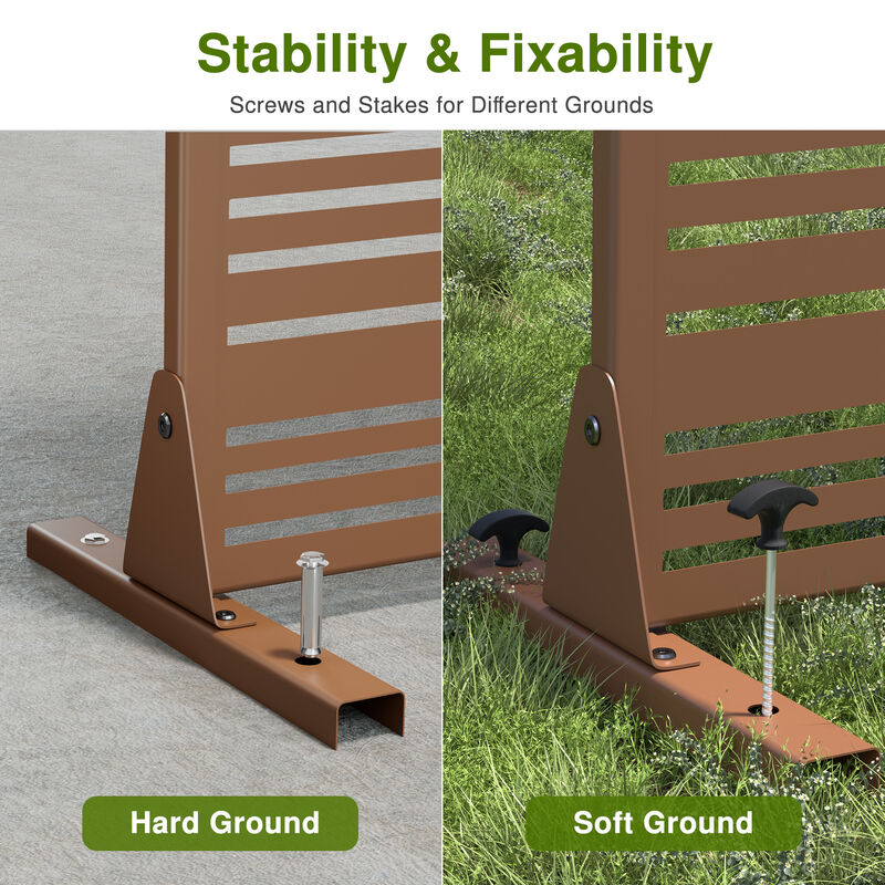 47in. W x 72in. H  Garden Fence Outdoor Privacy Screen  in Brown