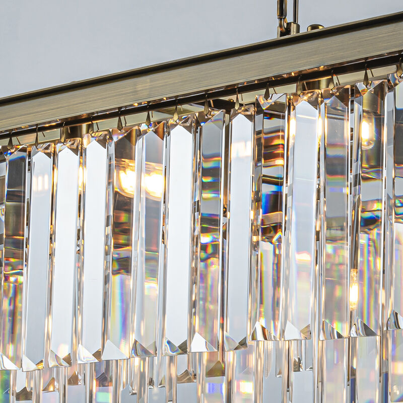 12-Light Modern Gold Fringe Crystal Chandelier for Dining Room with Crystal Accents image number 5