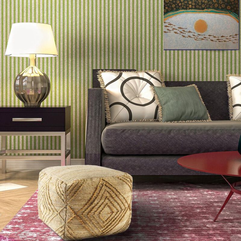 Hivvago 18 Inch Natural Jute Blend Cube Geometric Pouf Ottoman