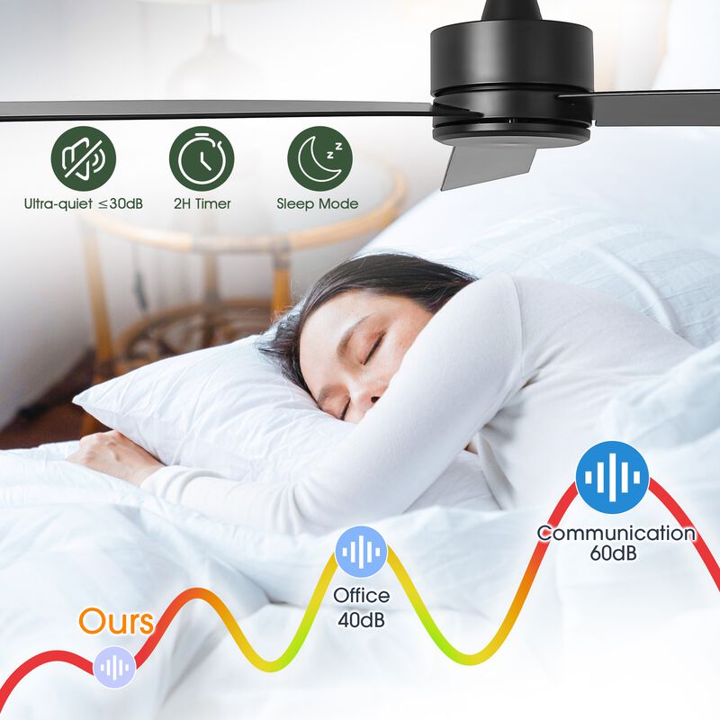 52" Modern 6-Speed DC Ceiling Fan with Remote