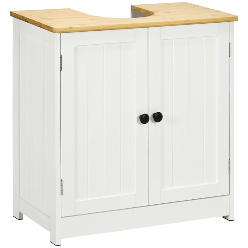 Pedestal Sink Storage Cabinet Under-Sink Organizer with Double Doors