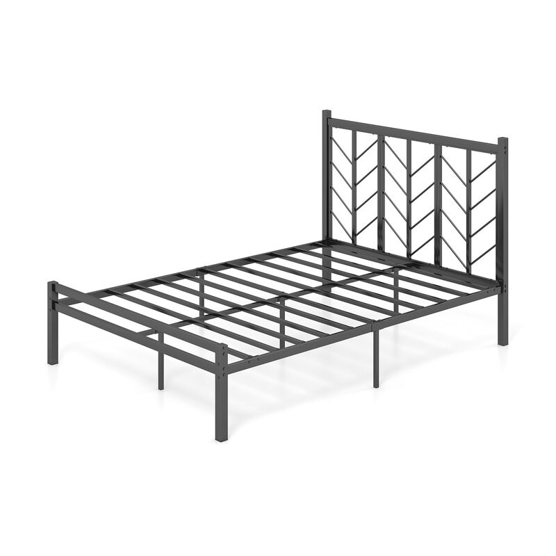 Metal Frame Platform Bed with Headboard, Sturdy and Stylish Design for Maximum Support and Comfort