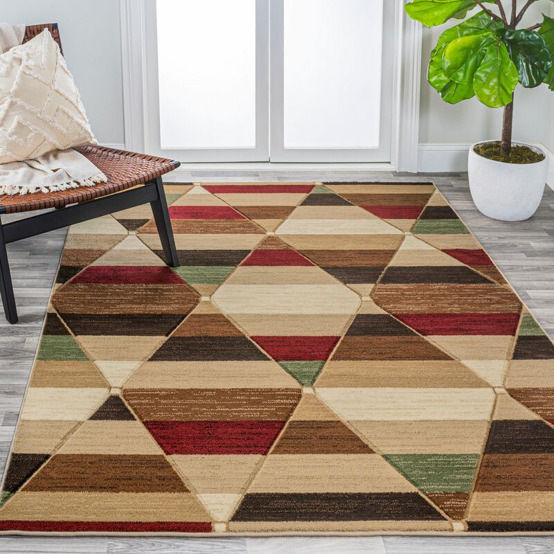 Kehoe Retro Diamonds Geometric Area Rug