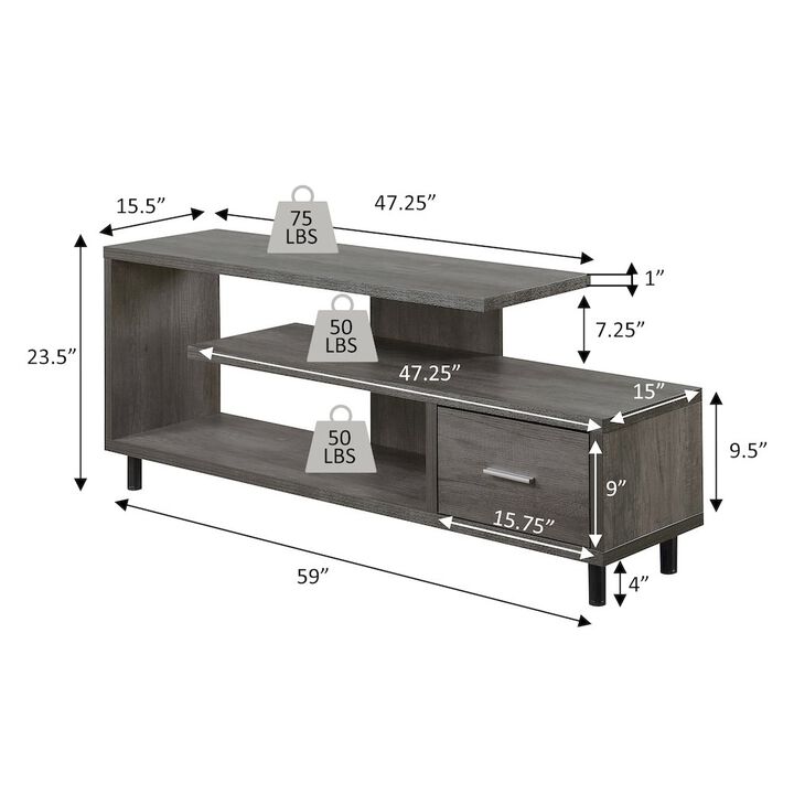 Convience Concept, Inc. Seal II 1 Drawer TV Stand with Shelves for TVs up to 65 Inches