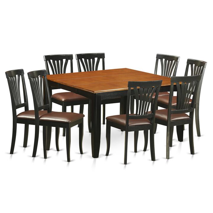9 PC Dining room set-Dining Table and 8 Wood Dining Chairs