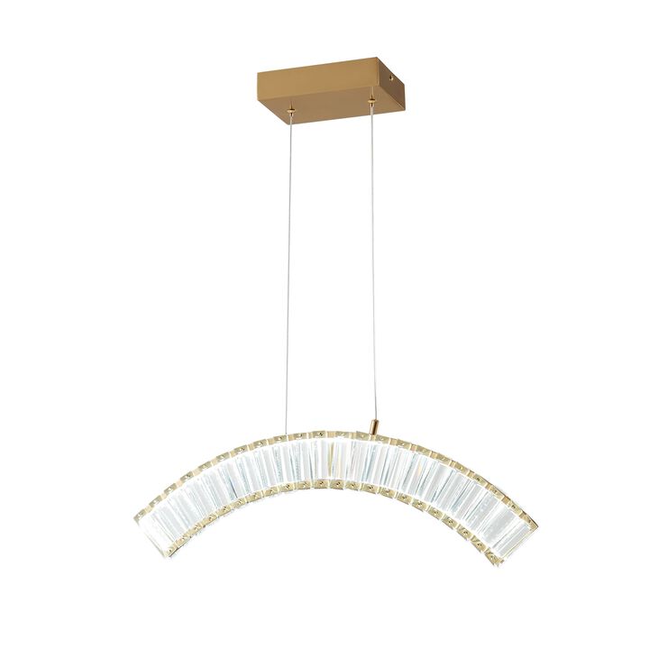 Sanford Chandelier Gold Crystal Integrated LED CC Technology 1 LED Strip
