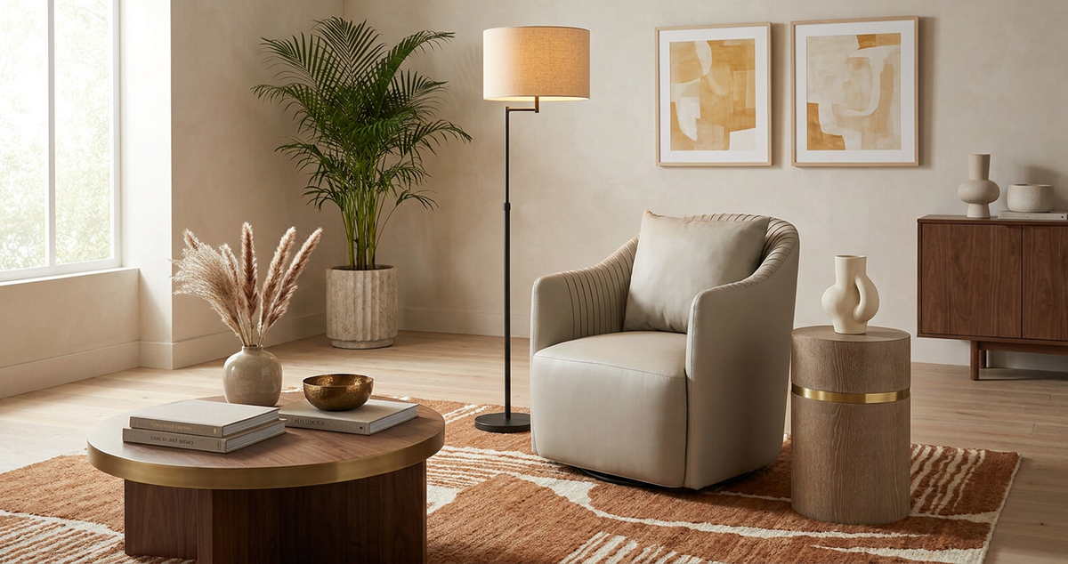 Vicki Swivel with Pleated Outback