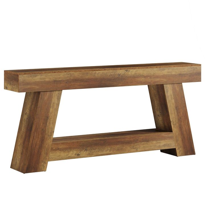 Tribesigns Farmhouse 2-Tier Wood Console Table with Storage Shelf