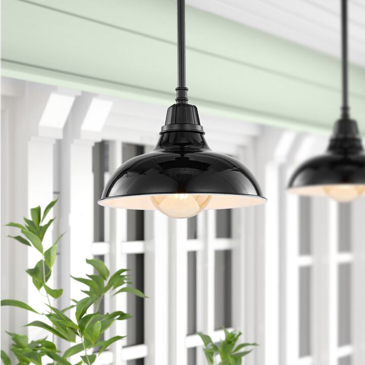 Jasper Farmhouse Industrial Indoor/Outdoor Iron LED Pendant