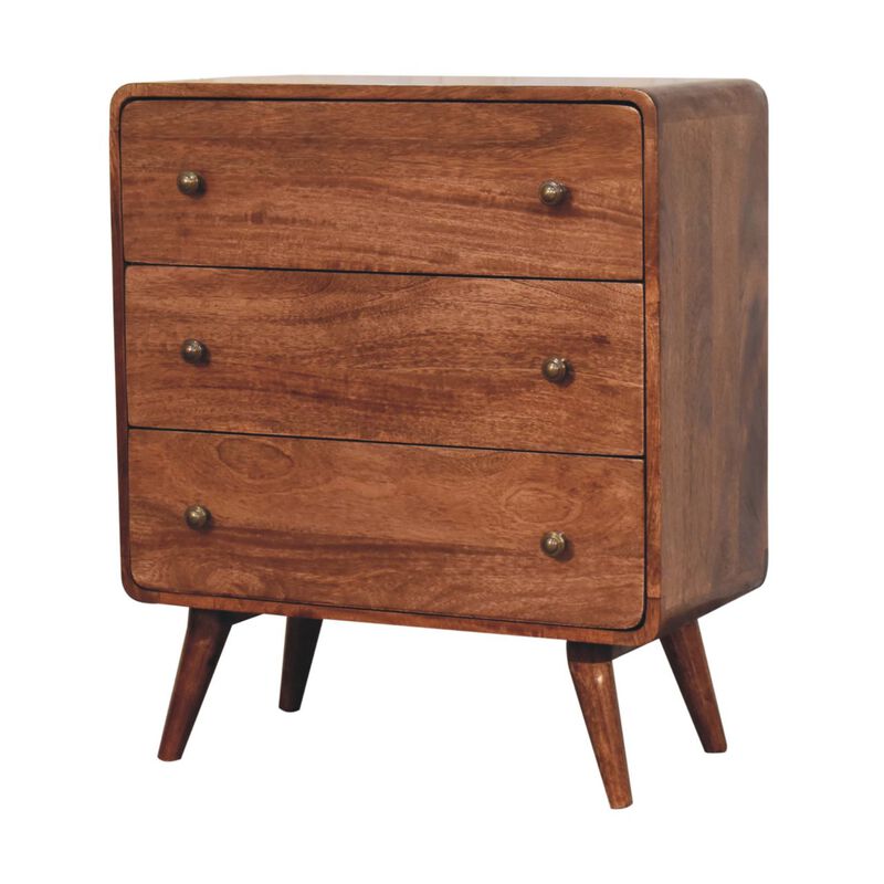 Artisan Furniture Solid Wood Curved Honey Caramel Chest