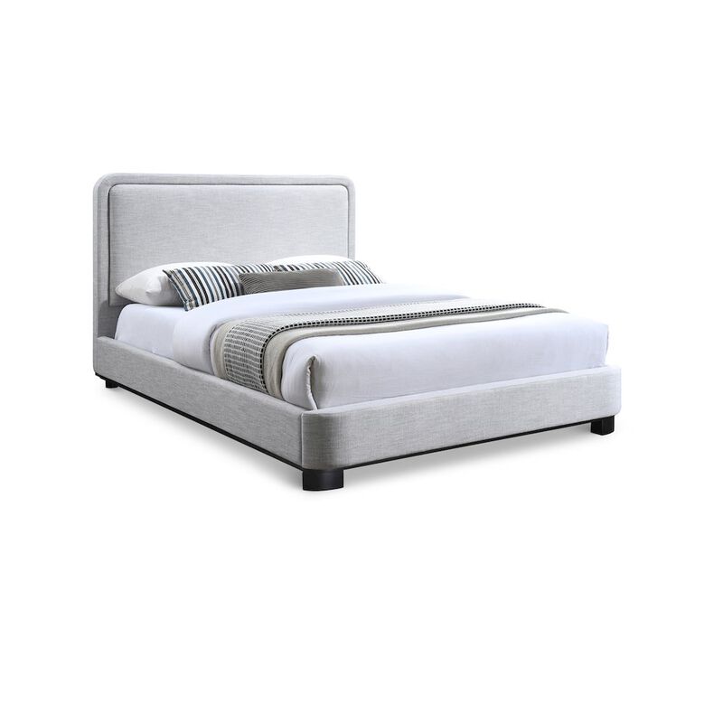 Meridian Furniture Nolita Grey Linen Textured Fabric King Bed