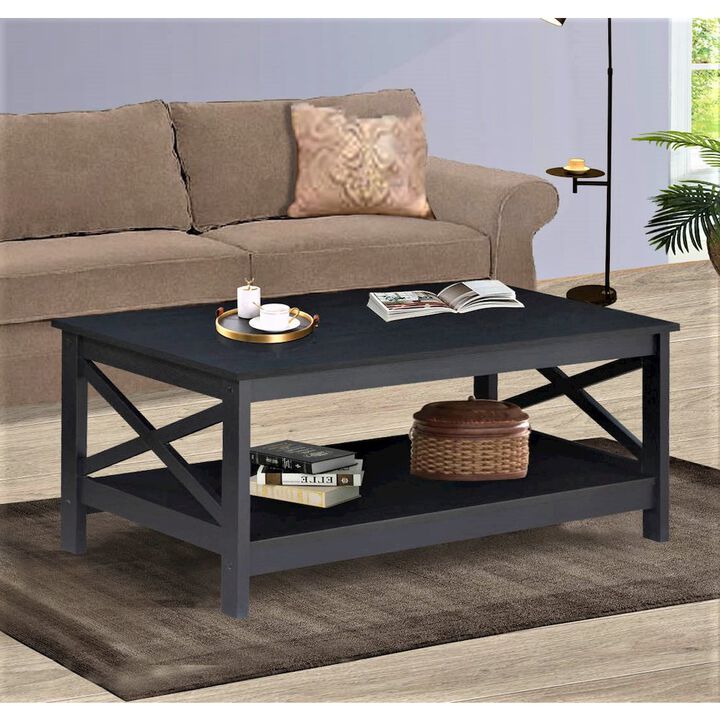 Saint Birch Lambert Modern Farmhouse Black Oak Coffee Table