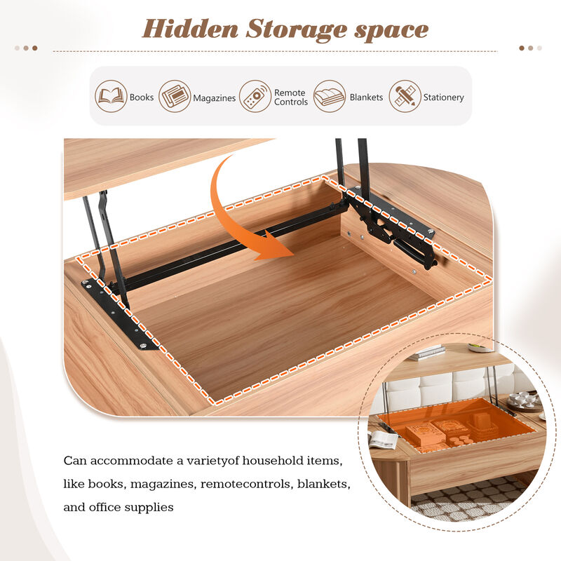 Merax Coffee Table with Hidden Compartment