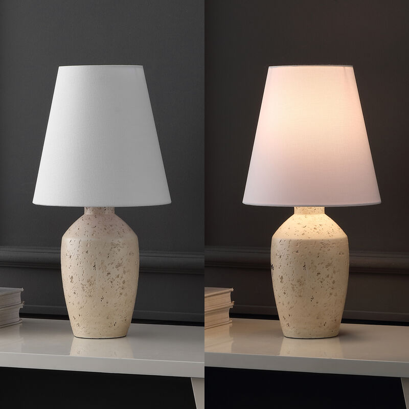 Xander 19.5" Minimalist Scandinavian Concrete Effect Resin/Iron Ginger Jar LED Table Lamp