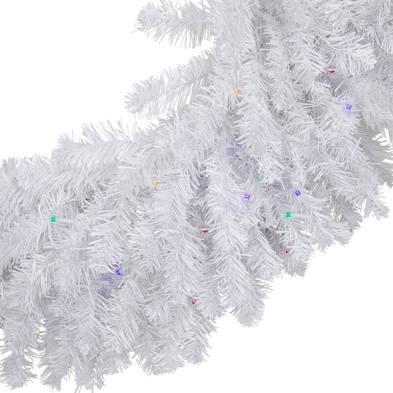 Pre-Lit White Pine LED Artificial Christmas Wreath - 36-Inch  Multicolor Lights image number 3