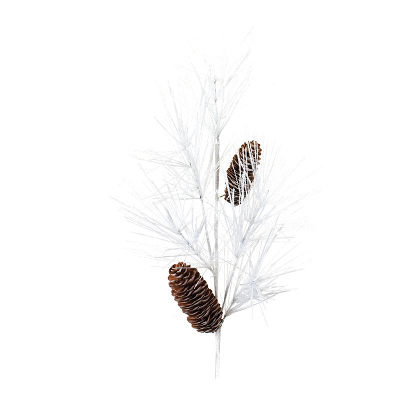 Pine and Cone Spray Set of 6 &ndash; Plastic and Cone Holiday Decor for Christmas Home, Table, and Mantel