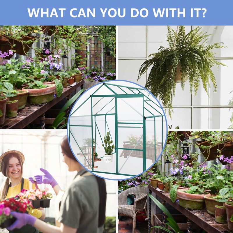 Green-6 x 8 FT Outdoor Patio Greenhouse image number 7